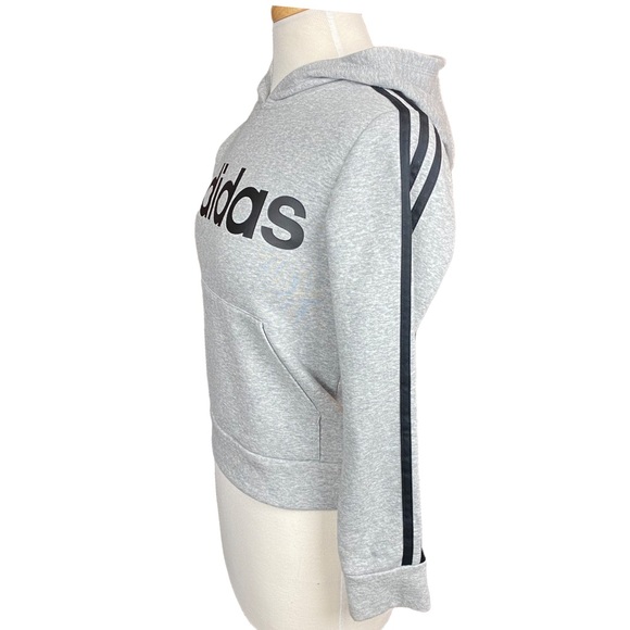 ADIDAS Logo Fleece Long Sleeve Hoodie Size Small - Picture 2 of 3